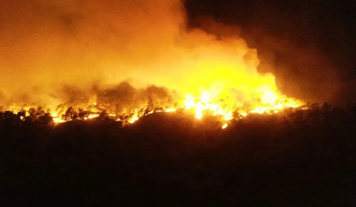 ANTALYA'DA ORMAN YANGINI DEVAM EDİYOR.