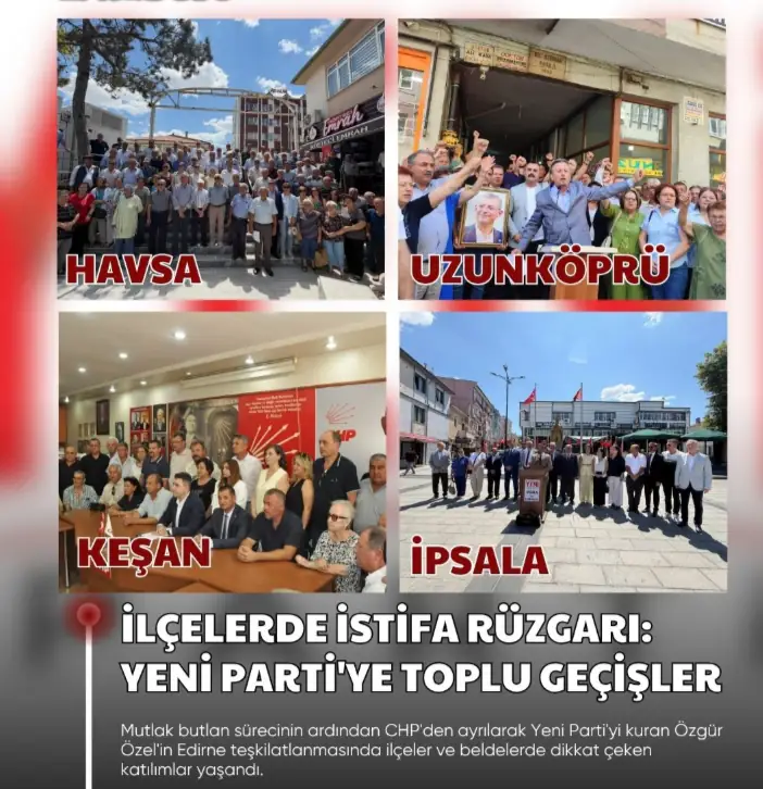 Yeni Parti'ye geçen CHP'li belediye başkanları.